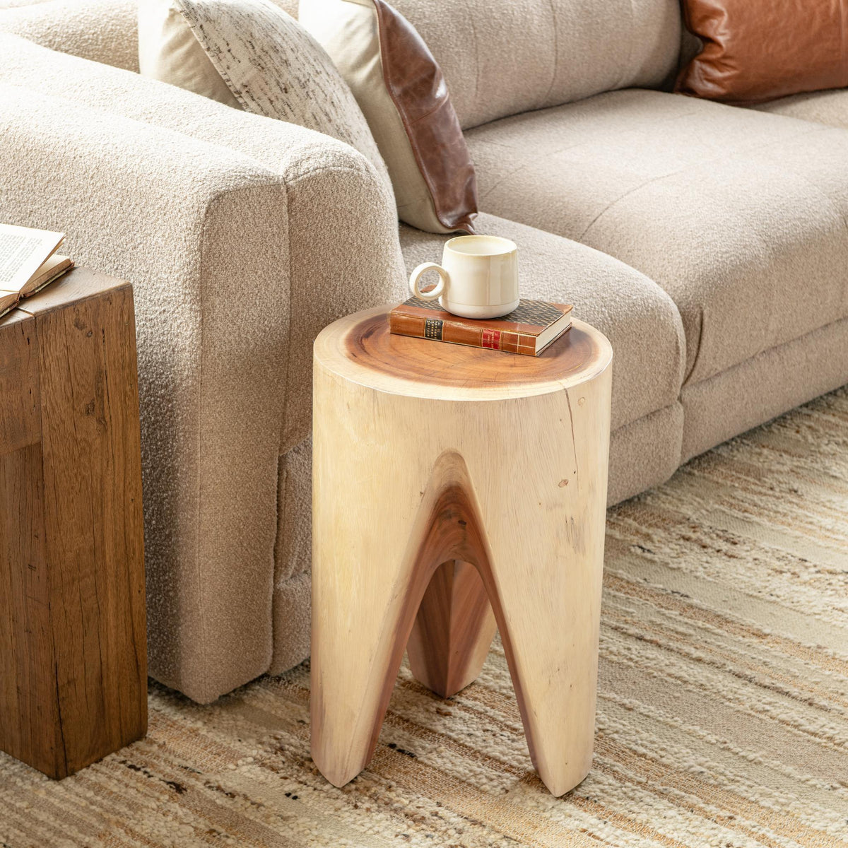 Vela - Accent Table - Select Living Furniture - Accent Tables - Classic Home - 51005526 - Natural -14"W x 14"D x 21"H - Vela - Accent Table -