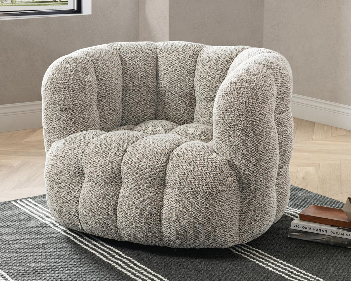 Walter - Upholstered Swivel Chair - Heathered Gray - Select Living Furniture - Swivel Chairs - Classic Home - 53051706 - Walter - Upholstered Swivel Chair - Heathered Gray -