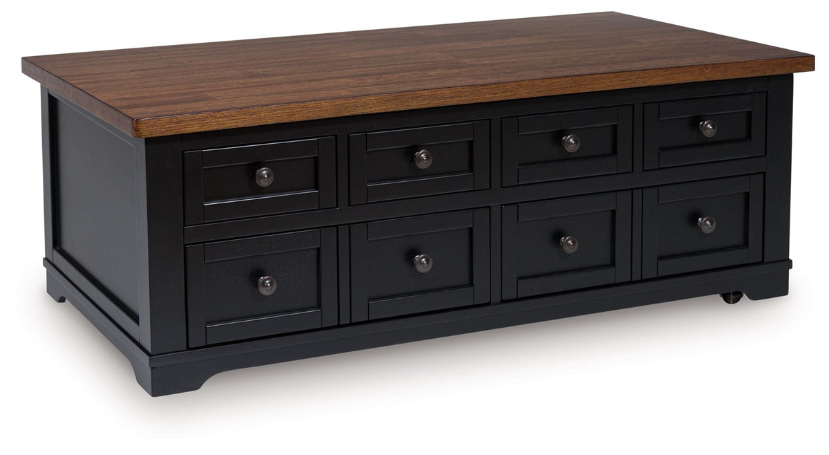Wildenauer - Lift Top Cocktail Table - Brown / Black - Select Living Furniture - Cocktail Tables - Signature Design by Ashley® - T664-9 - Wildenauer - Lift Top Cocktail Table - Brown / Black -