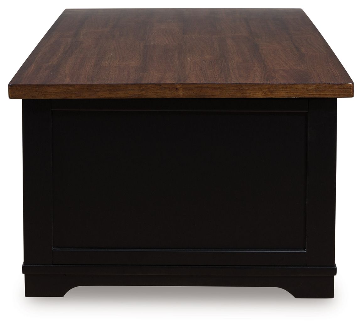 Wildenauer - Lift Top Cocktail Table - Brown / Black - Select Living Furniture - Cocktail Tables - Signature Design by Ashley® - T664-9 - Wildenauer - Lift Top Cocktail Table - Brown / Black -
