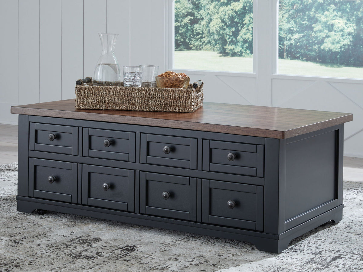 Wildenauer - Lift Top Cocktail Table - Brown / Black - Select Living Furniture - Cocktail Tables - Signature Design by Ashley® - T664-9 - Wildenauer - Lift Top Cocktail Table - Brown / Black -
