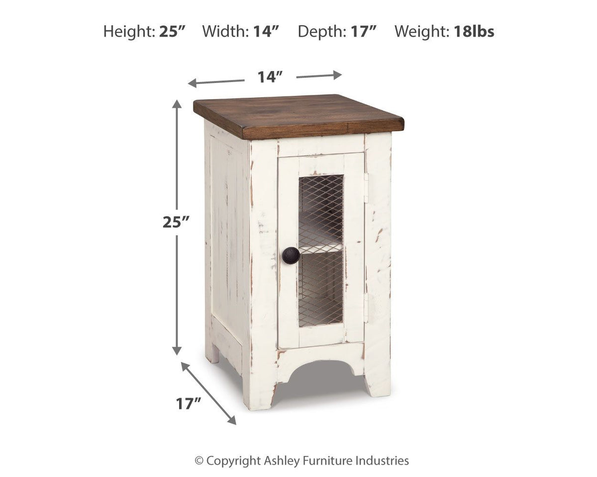 Wystfield - Chair Side End Table - White / Brown - Select Living Furniture - Chair Side Tables - Signature Design by Ashley® - T459-7 - Wystfield - Chair Side End Table - White / Brown -