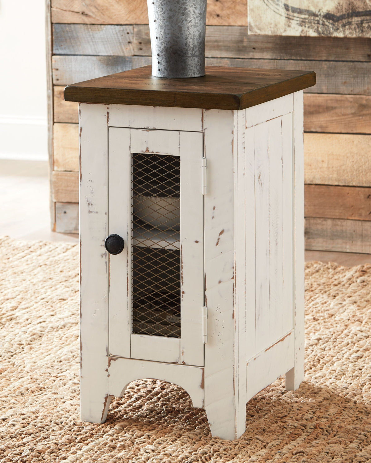 Wystfield - Chair Side End Table - White / Brown - Select Living Furniture - Chair Side Tables - Signature Design by Ashley® - T459-7 - Wystfield - Chair Side End Table - White / Brown -