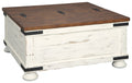 Wystfield - Cocktail Table with Storage - White / Brown - Select Living Furniture - Cocktail Tables - Signature Design by Ashley® - T459-20 - Wystfield - Cocktail Table with Storage - White / Brown -