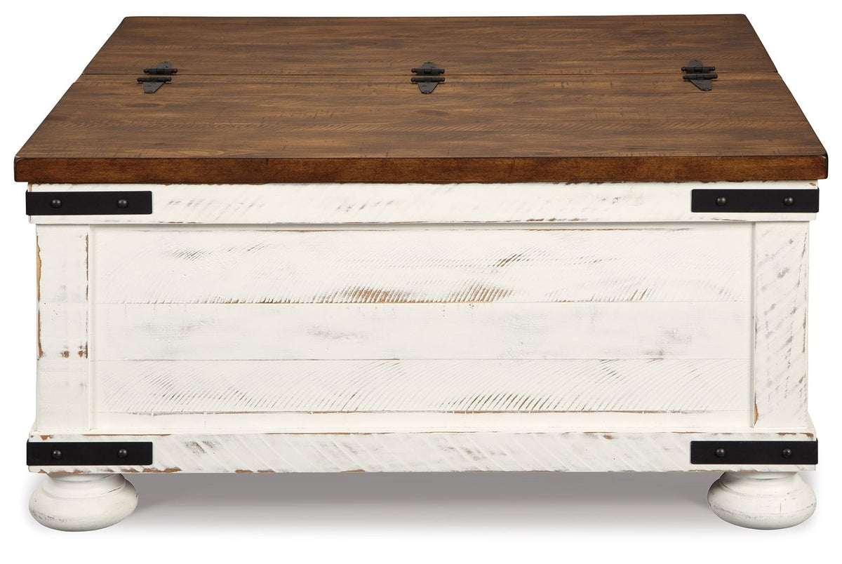 Wystfield - Cocktail Table with Storage - White / Brown - Select Living Furniture - Cocktail Tables - Signature Design by Ashley® - T459-20 - Wystfield - Cocktail Table with Storage - White / Brown -