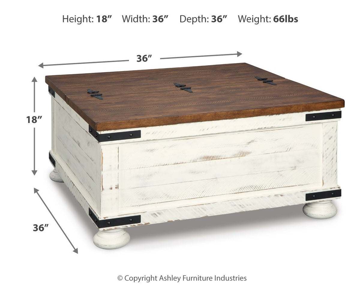 Wystfield - Cocktail Table with Storage - White / Brown - Select Living Furniture - Cocktail Tables - Signature Design by Ashley® - T459-20 - Wystfield - Cocktail Table with Storage - White / Brown -