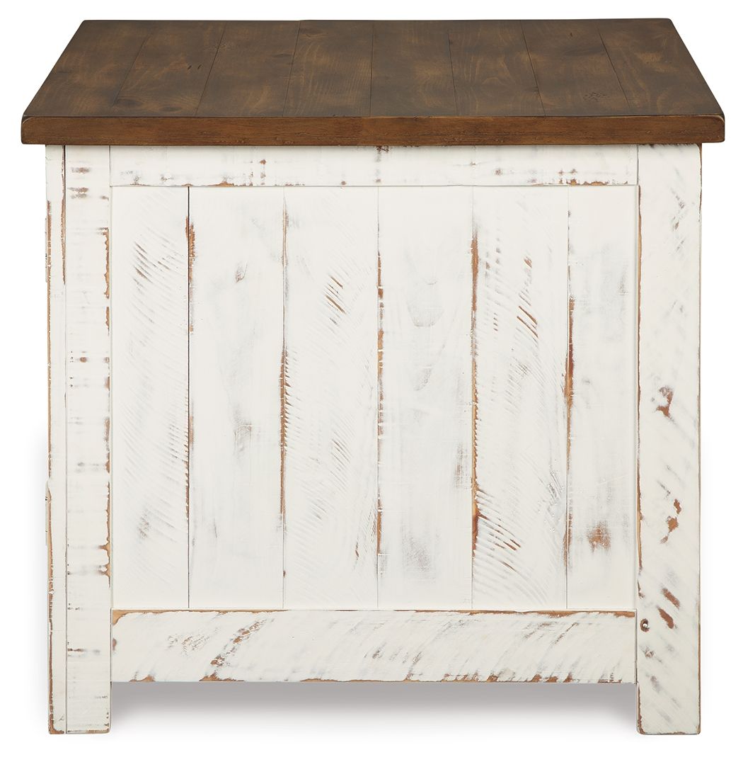 Wystfield - Rectangular End Table - 2 Doors - White / Brown - Select Living Furniture - End Tables - Signature Design by Ashley® - T459-3 - Wystfield - Rectangular End Table - 2 Doors - White / Brown -