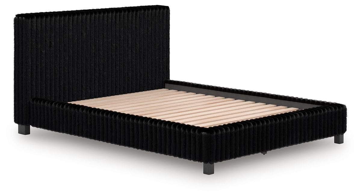 Zuraleus - Upholstered Bed - Select Living Furniture - Upholstered Beds - Signature Design by Ashley® - PCB3380B8 - Black -Queen - Zuraleus - Upholstered Bed -
