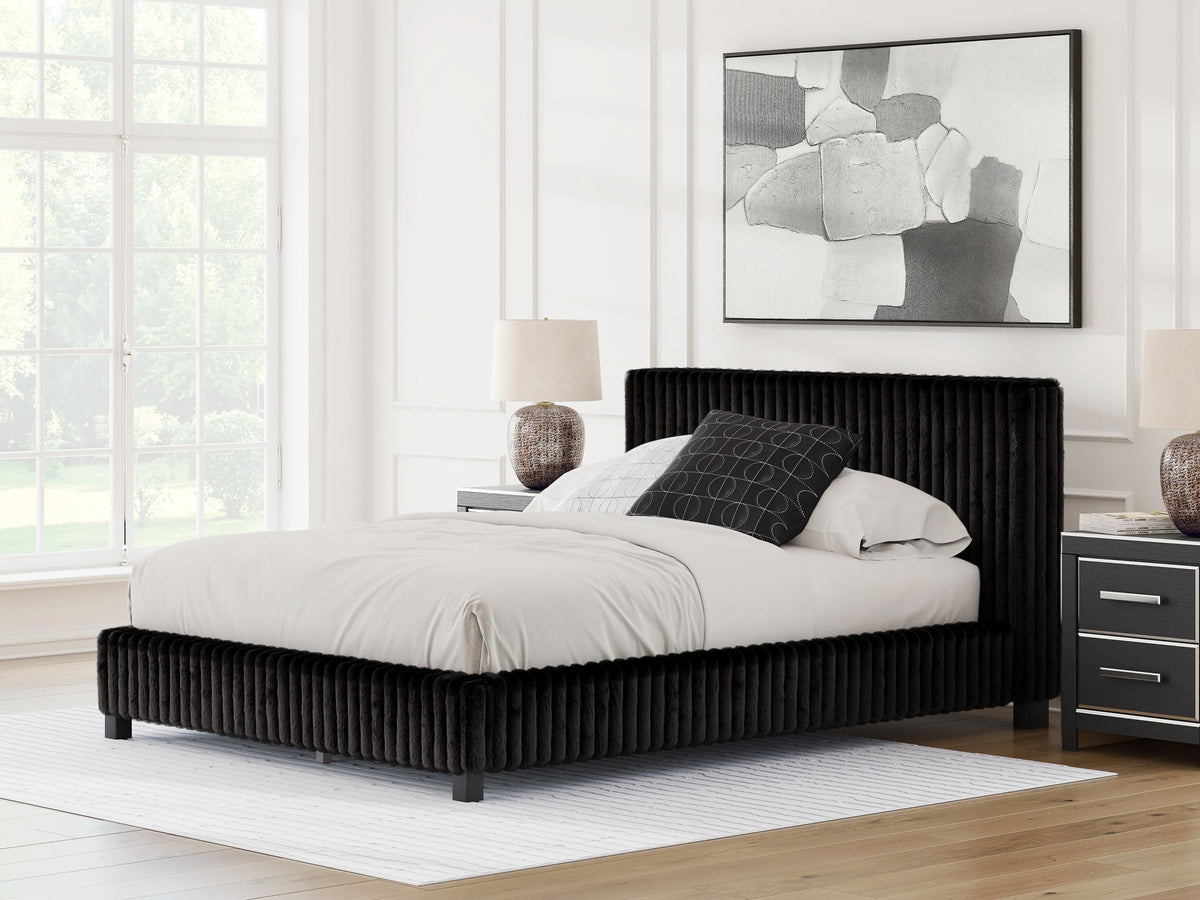 Zuraleus - Upholstered Bed - Select Living Furniture - Upholstered Beds - Signature Design by Ashley® - PCB3380B8 - Black -Queen - Zuraleus - Upholstered Bed -