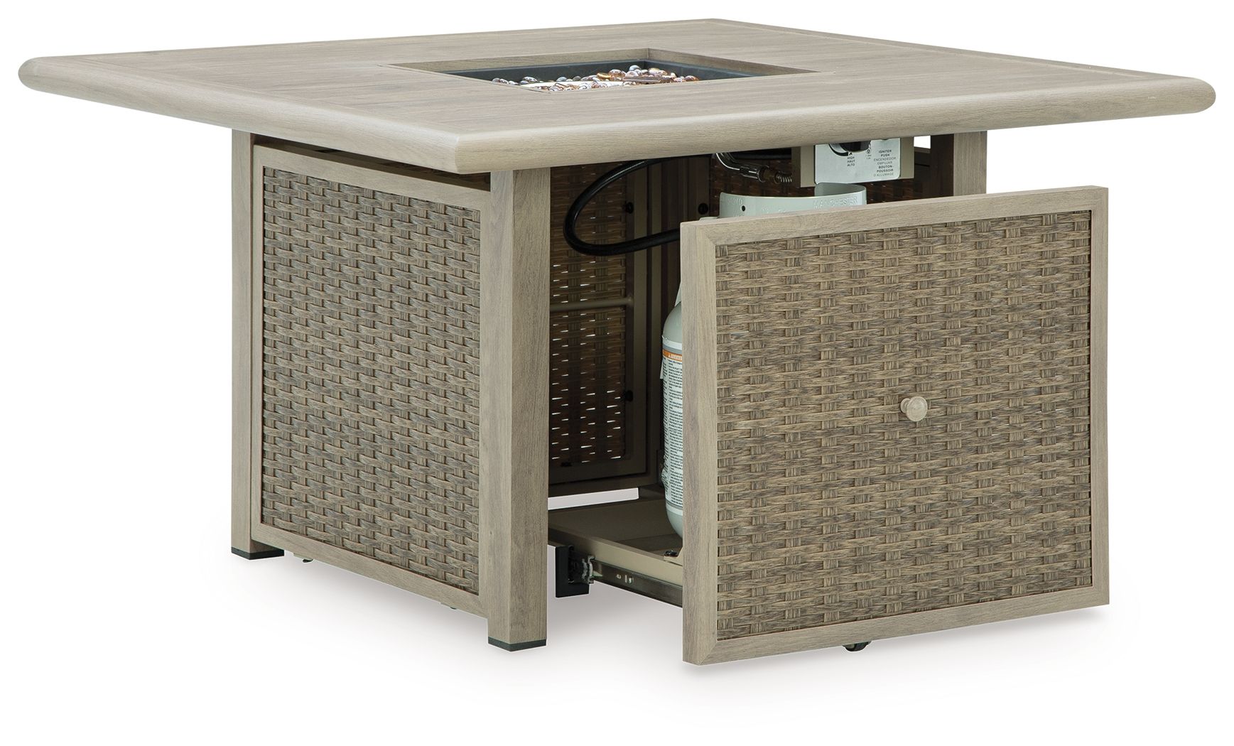 Cliff Trails - Square Fire Pit Table - Beige