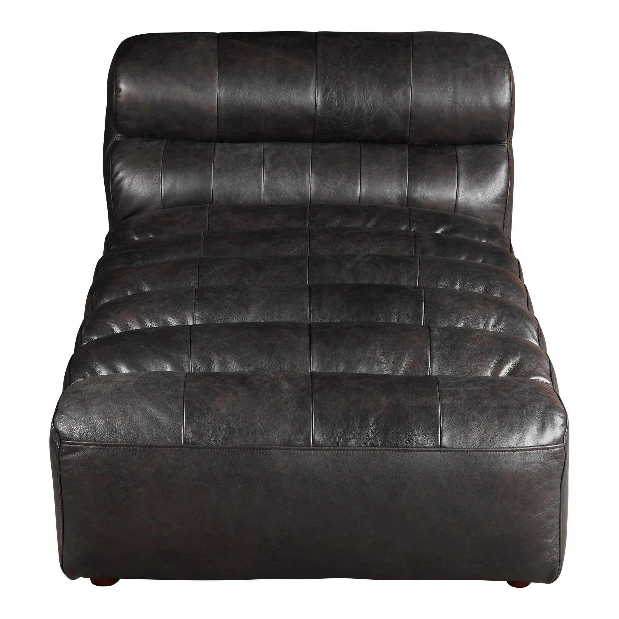 Ramsay - Leather Chaise Antique - Black