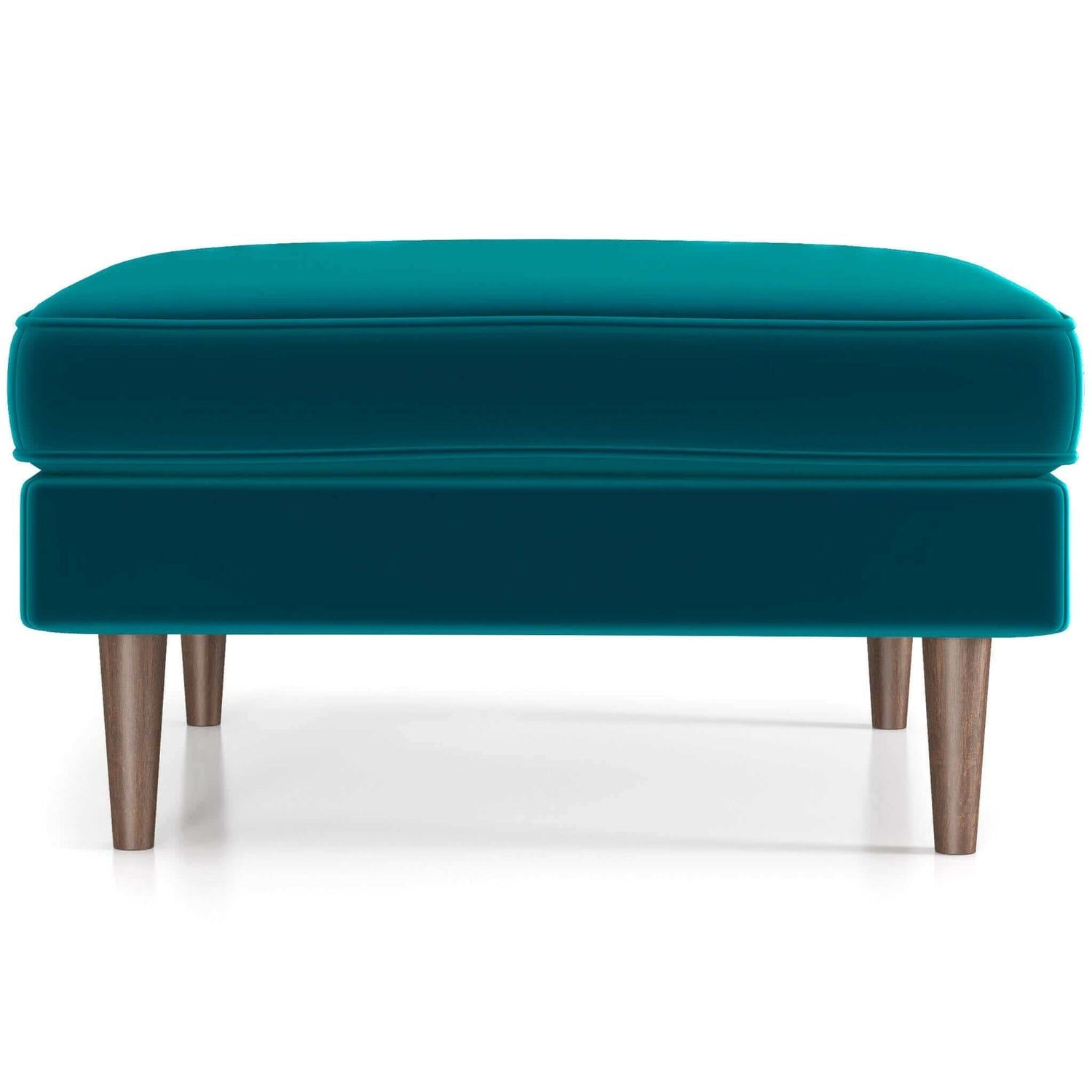 Amber - Square Upholstered Ottoman Linen
