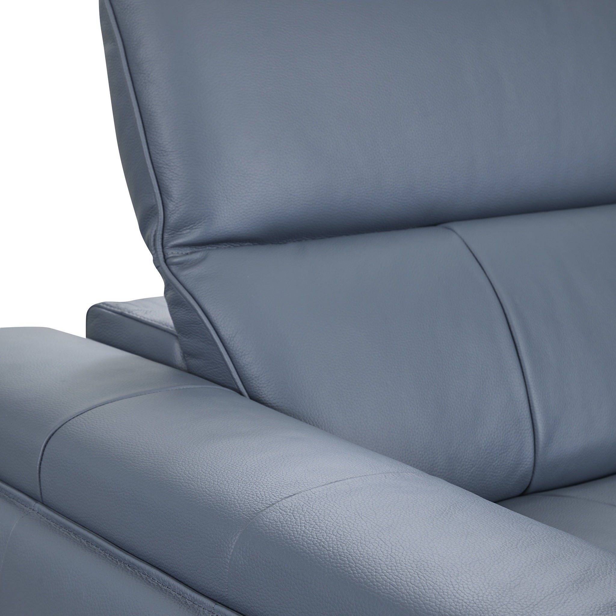 Alea - Leather Power Recliner Sofa - Smoke Blue