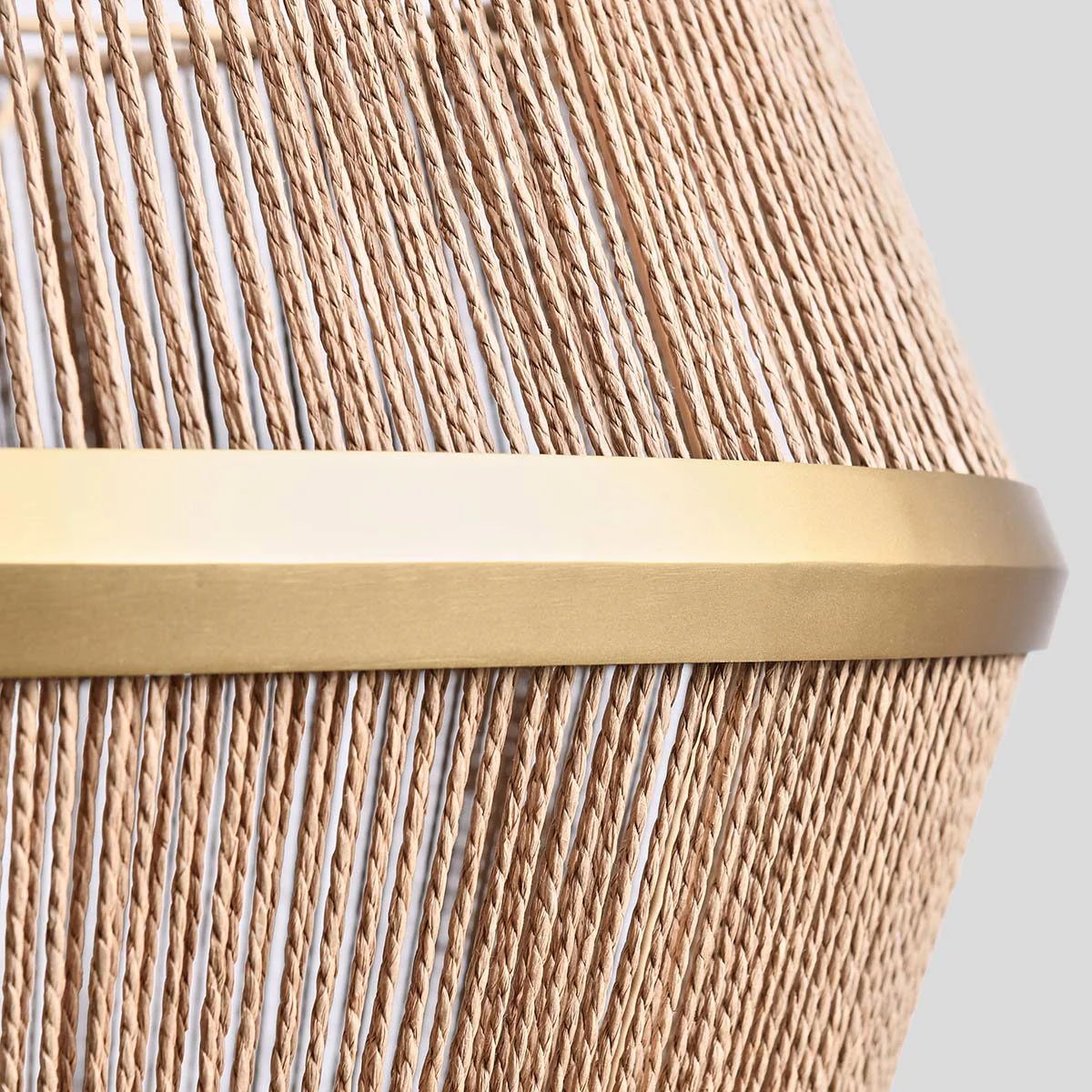 Wendy - Rattan Round Chandelier - Natural / Gold