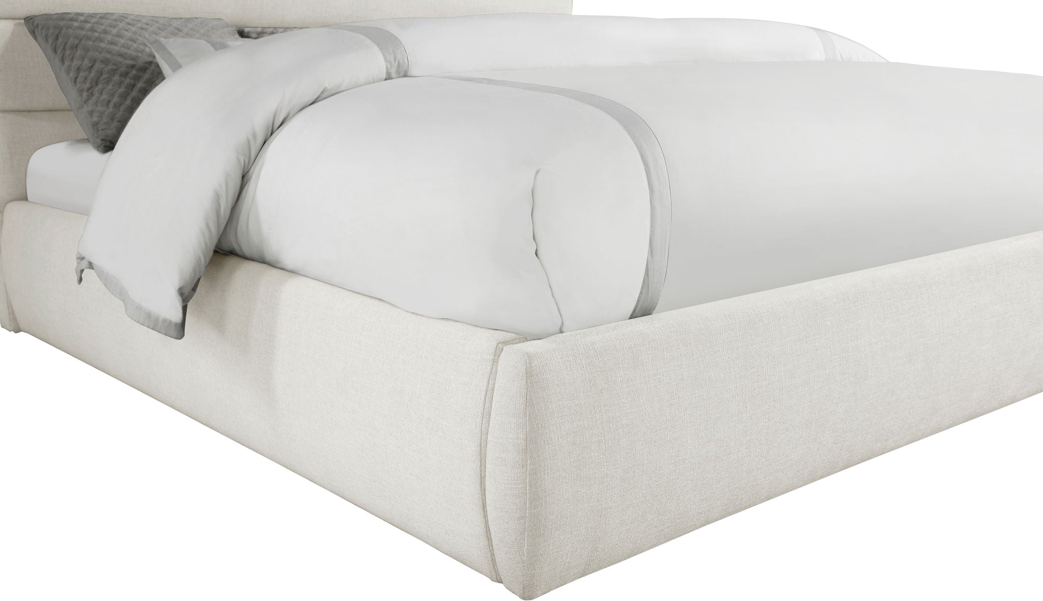 Adam - Linen Fabric Bed With 70.5" Headboard