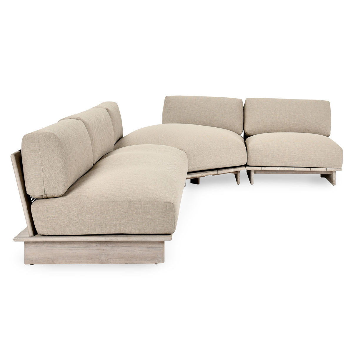 Livia - Teak 3 Piece Outdoor Sectional - Taupe