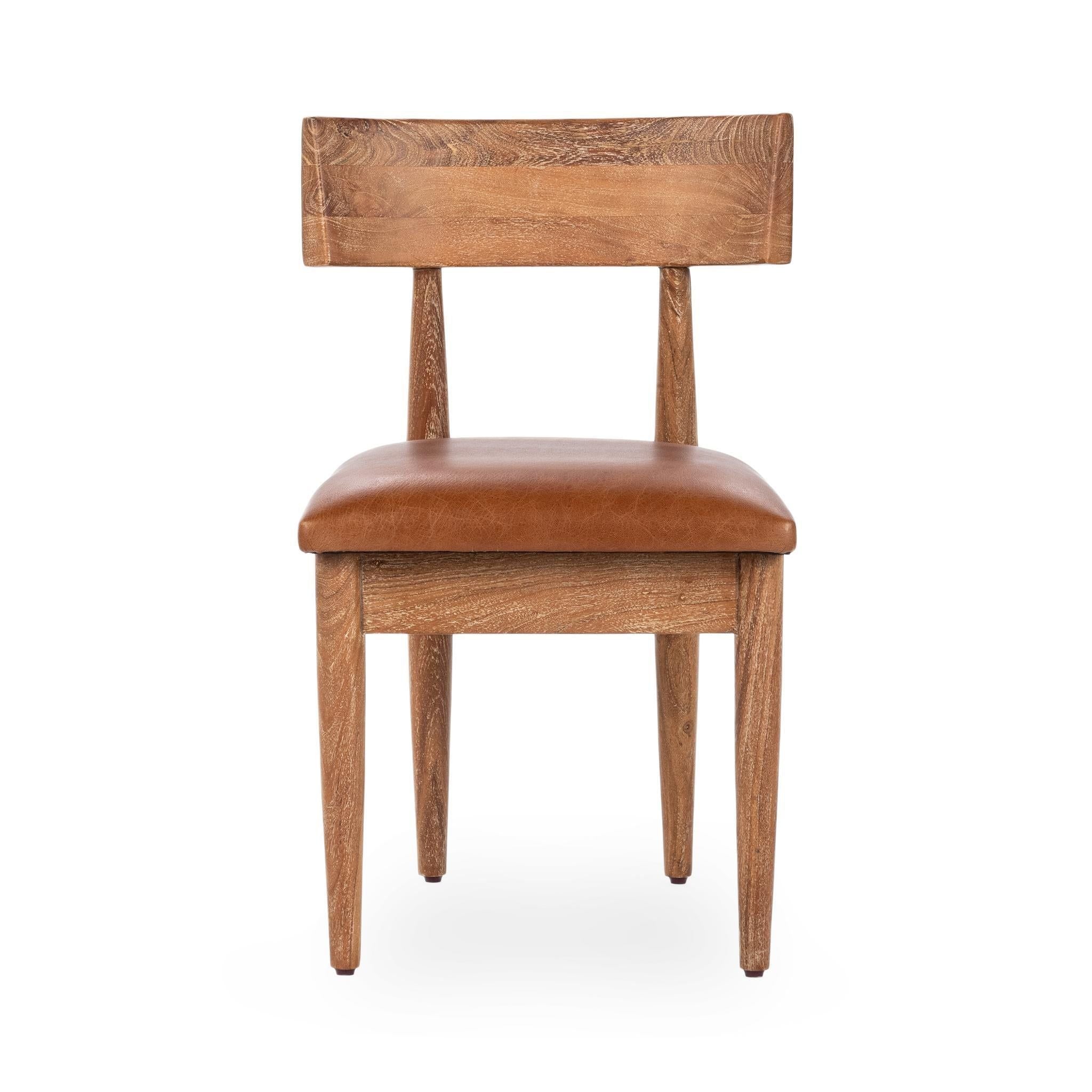 Alvaro - Leather Dining Chair (Set of 2) - Golden Wheat