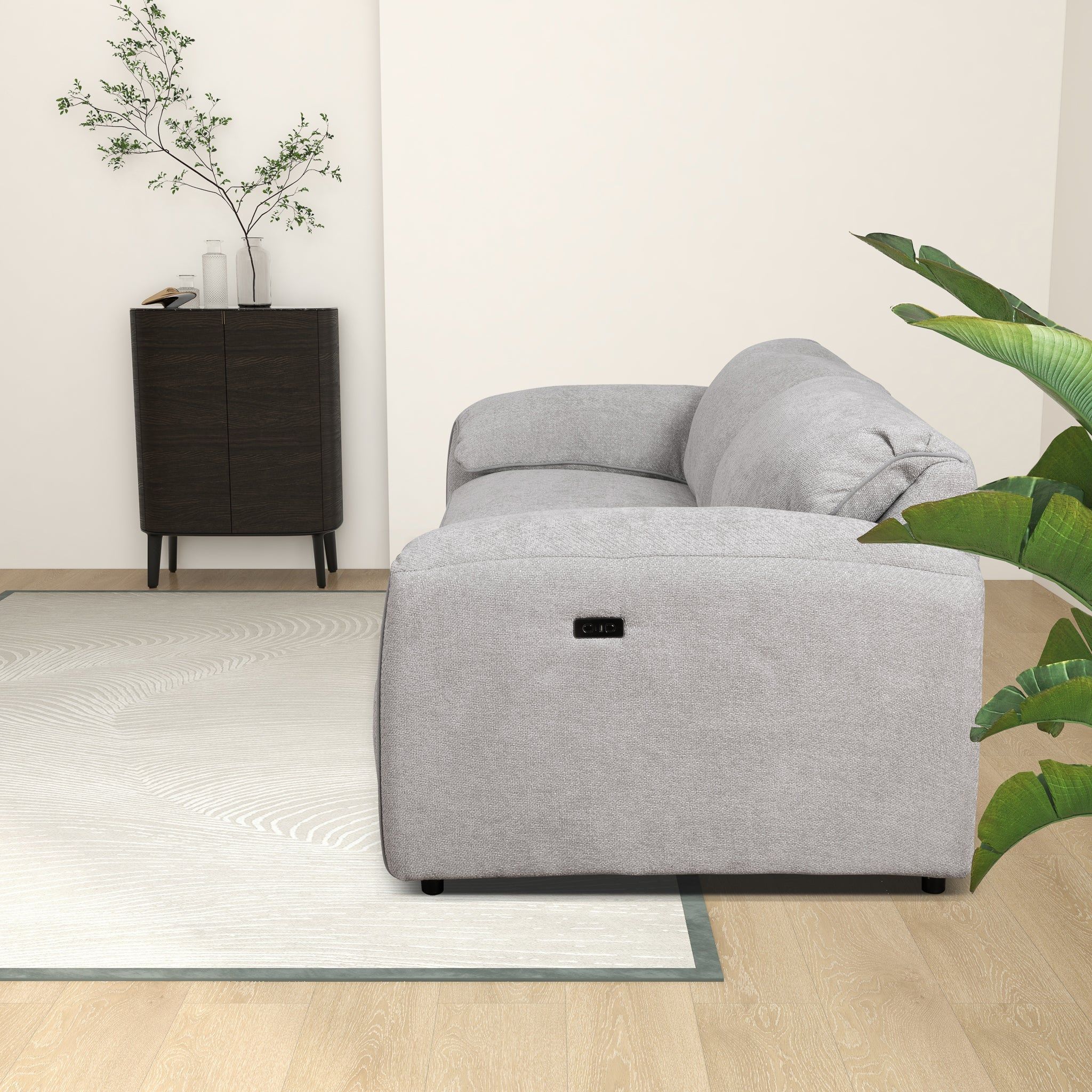 Cleveland - Dual Power Convertible Sofa - Silver