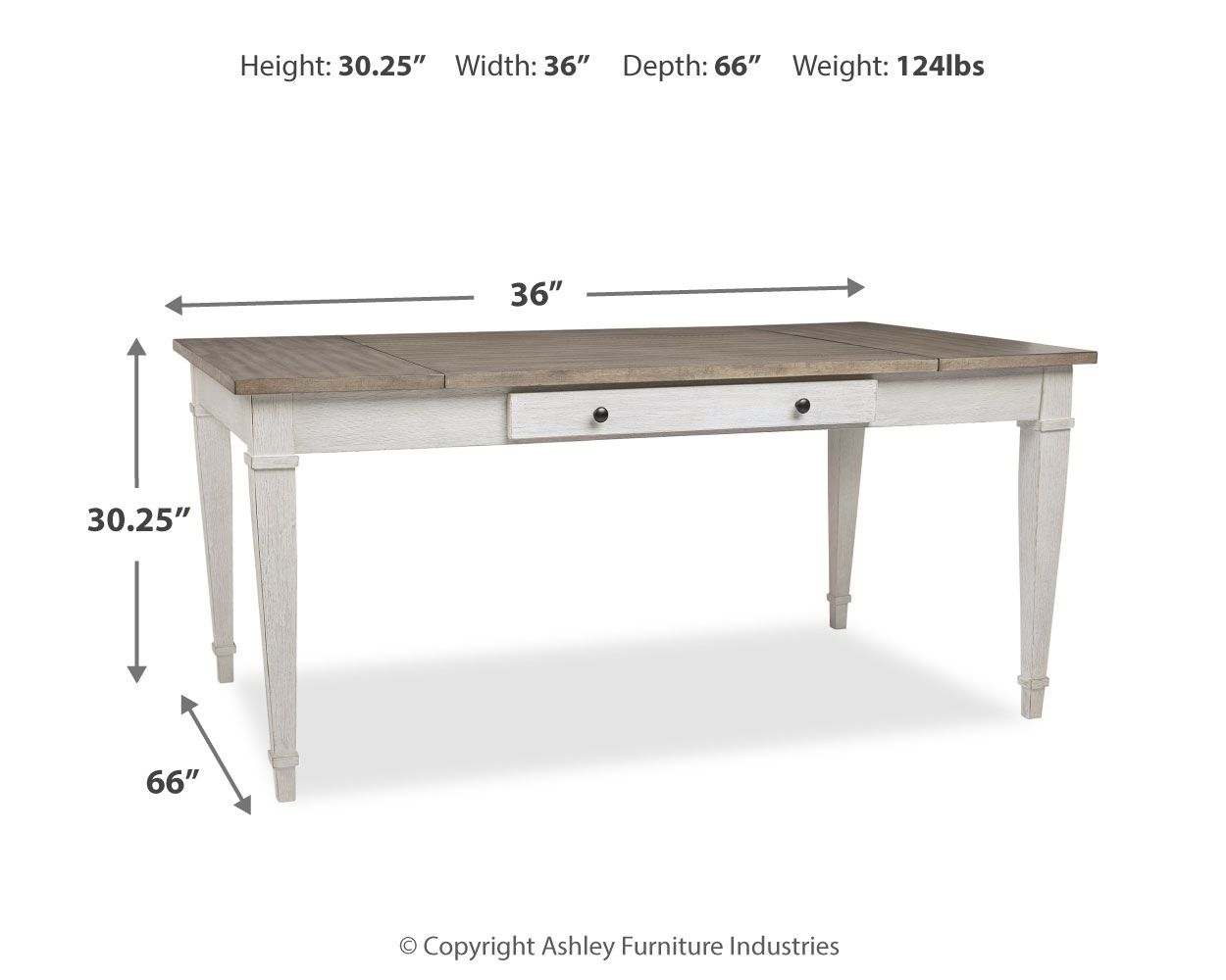 Skempton - White - RECT DRM Table w/Storage