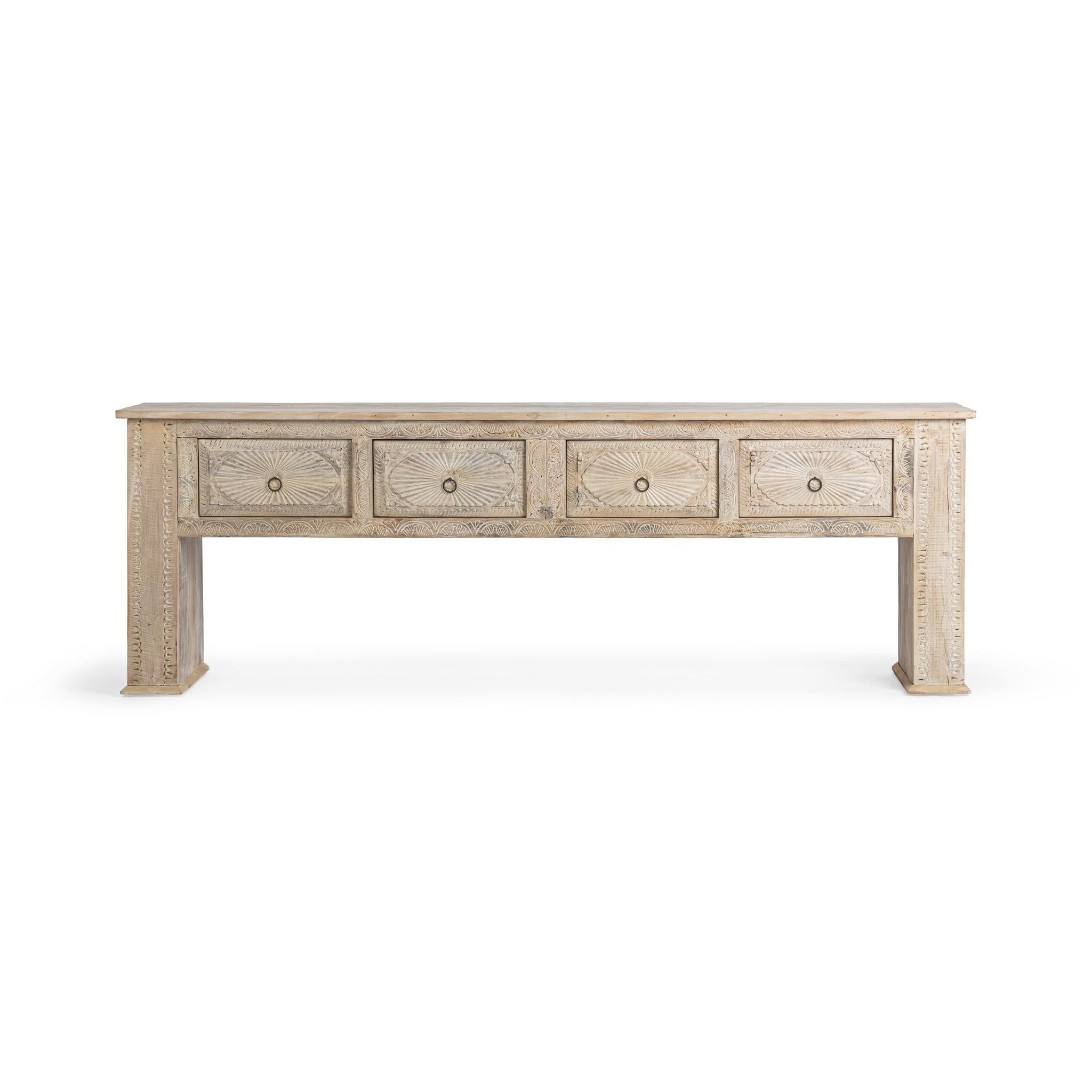 Qena - 4 Drawer Console Table - Butterwood Blend