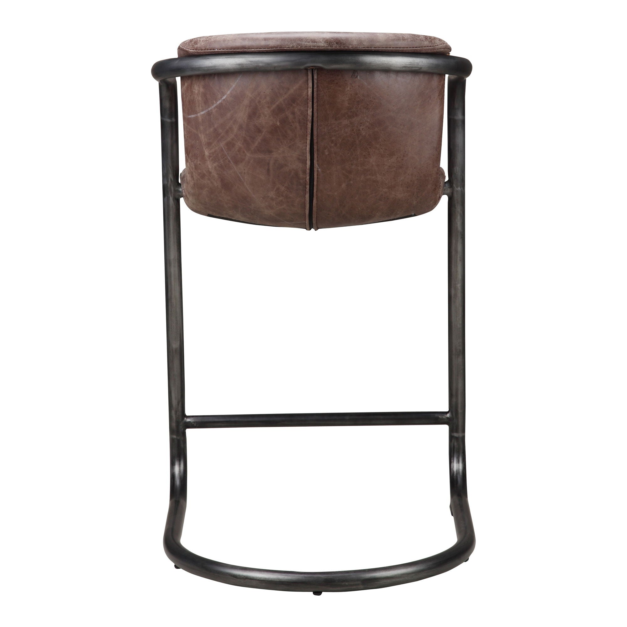 Freeman - Counter Stool Stool Leather (Set of 2) - Grazed Brown