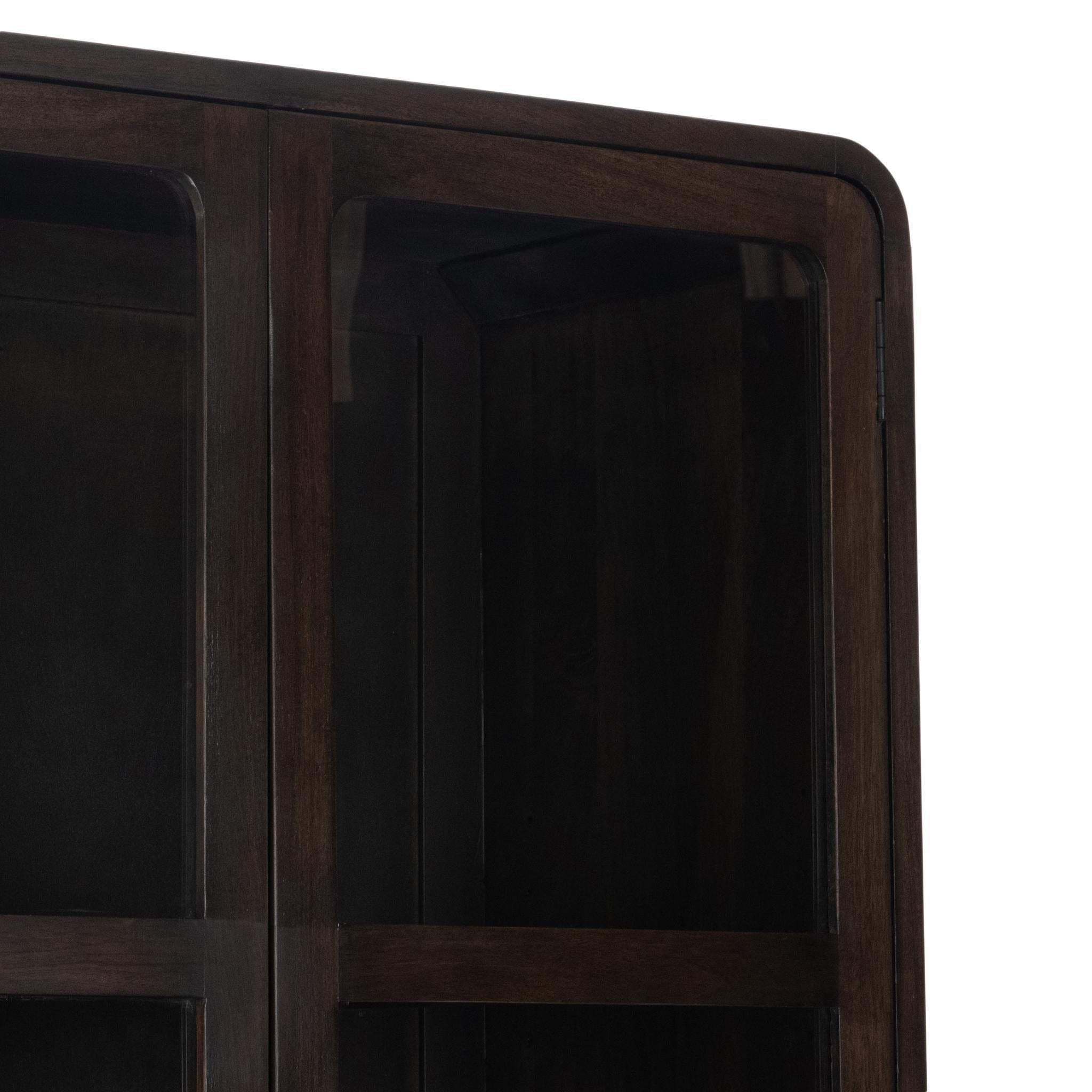 Rogers - Solid Wood Tall Cabinet - Dark Brown