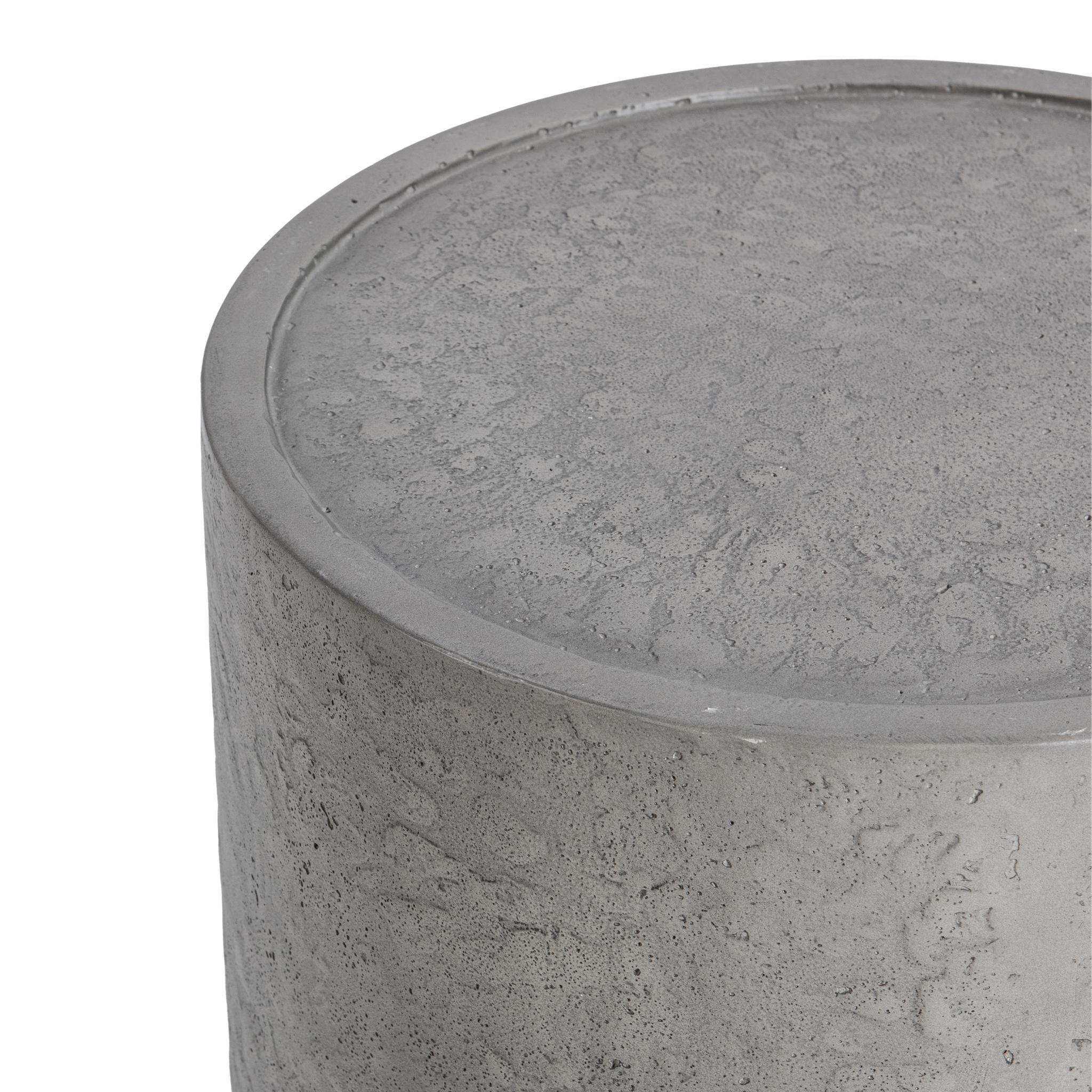 Sania - Outdoor Round Accent Table - Dark Gray