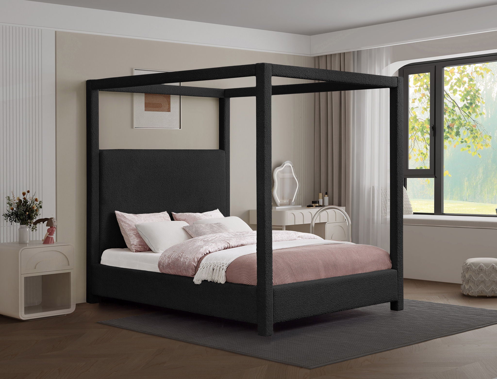 Eden - Boucle Fabric Upholstered Bed