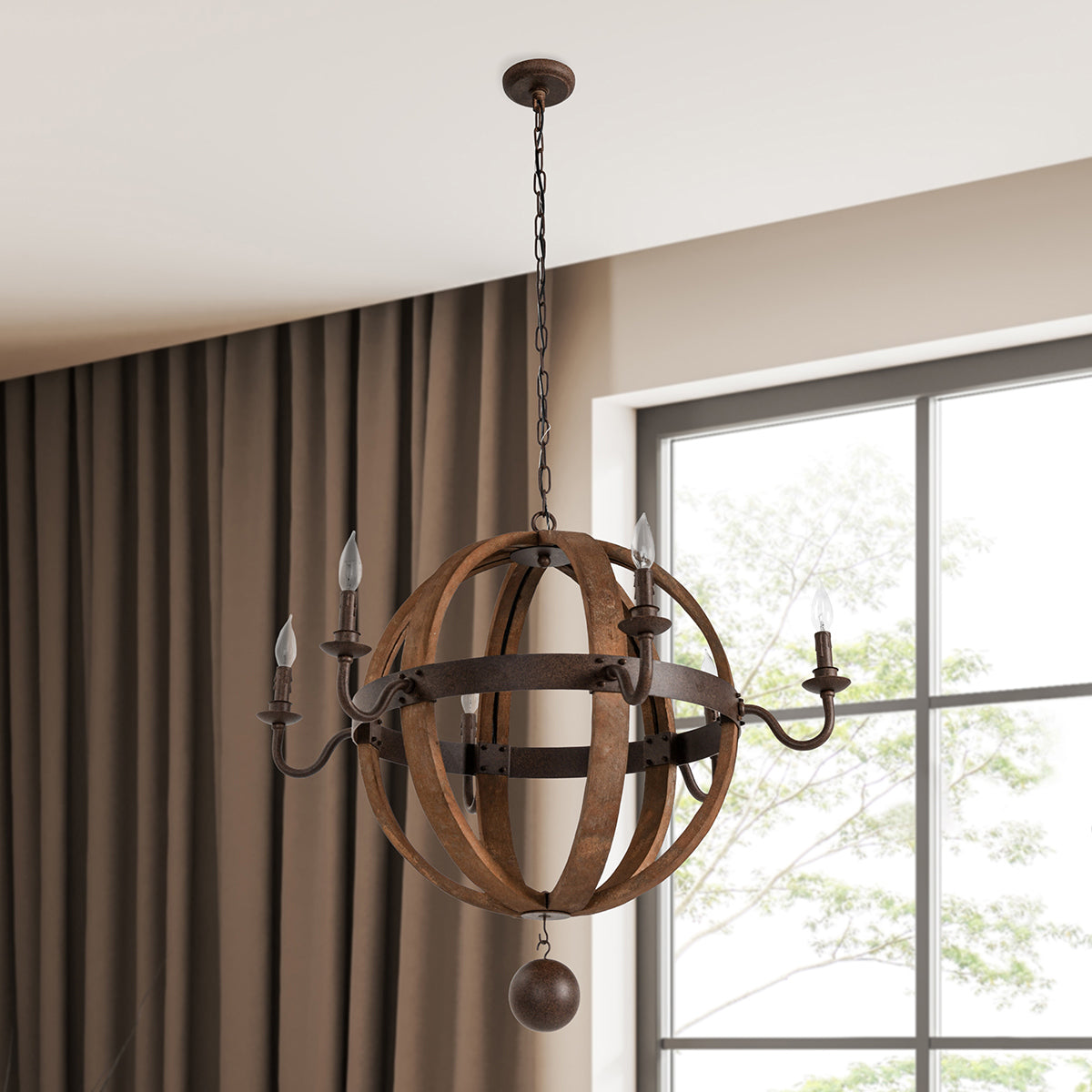 Tarsus - Chandelier - Brown