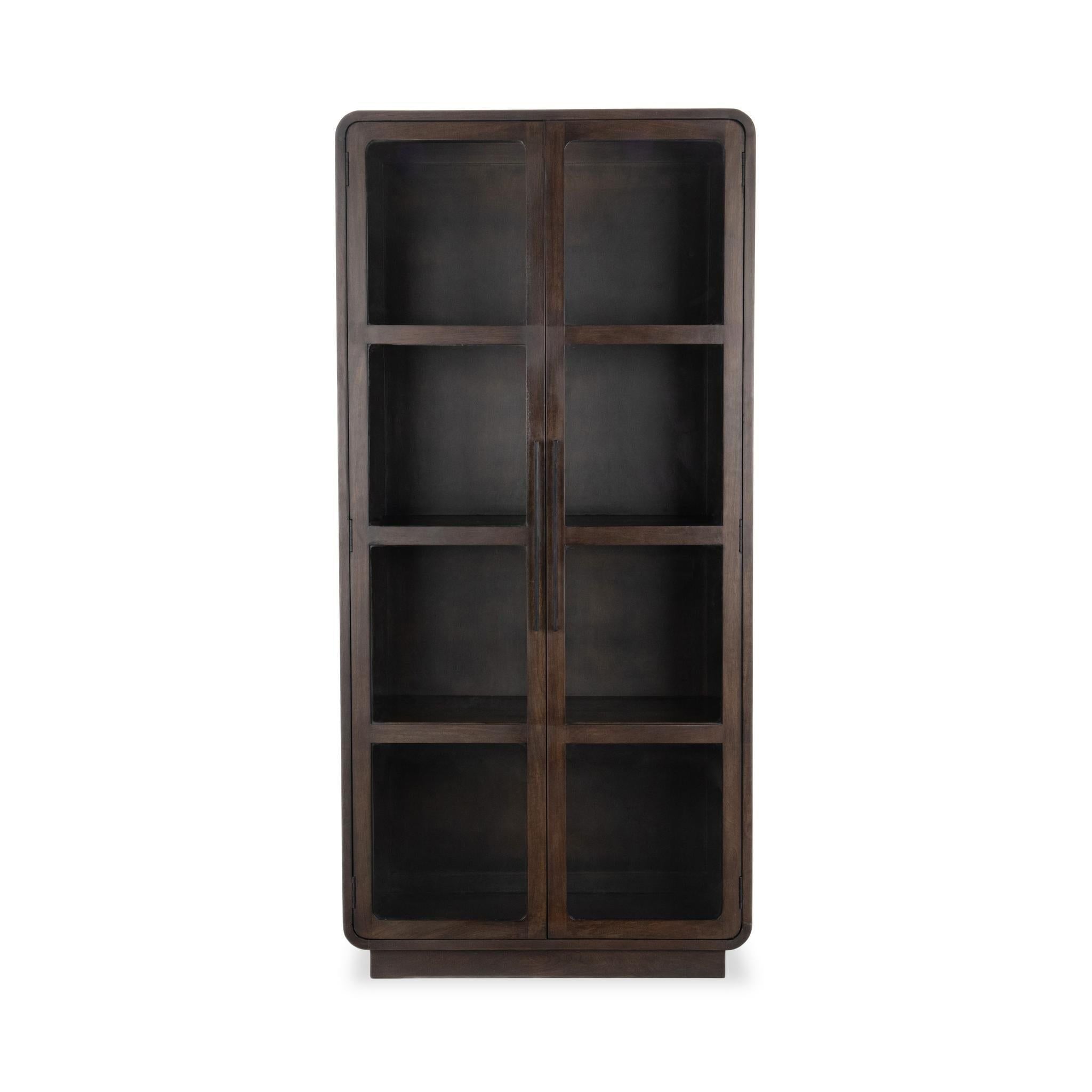 Rogers - Solid Wood Tall Cabinet - Dark Brown