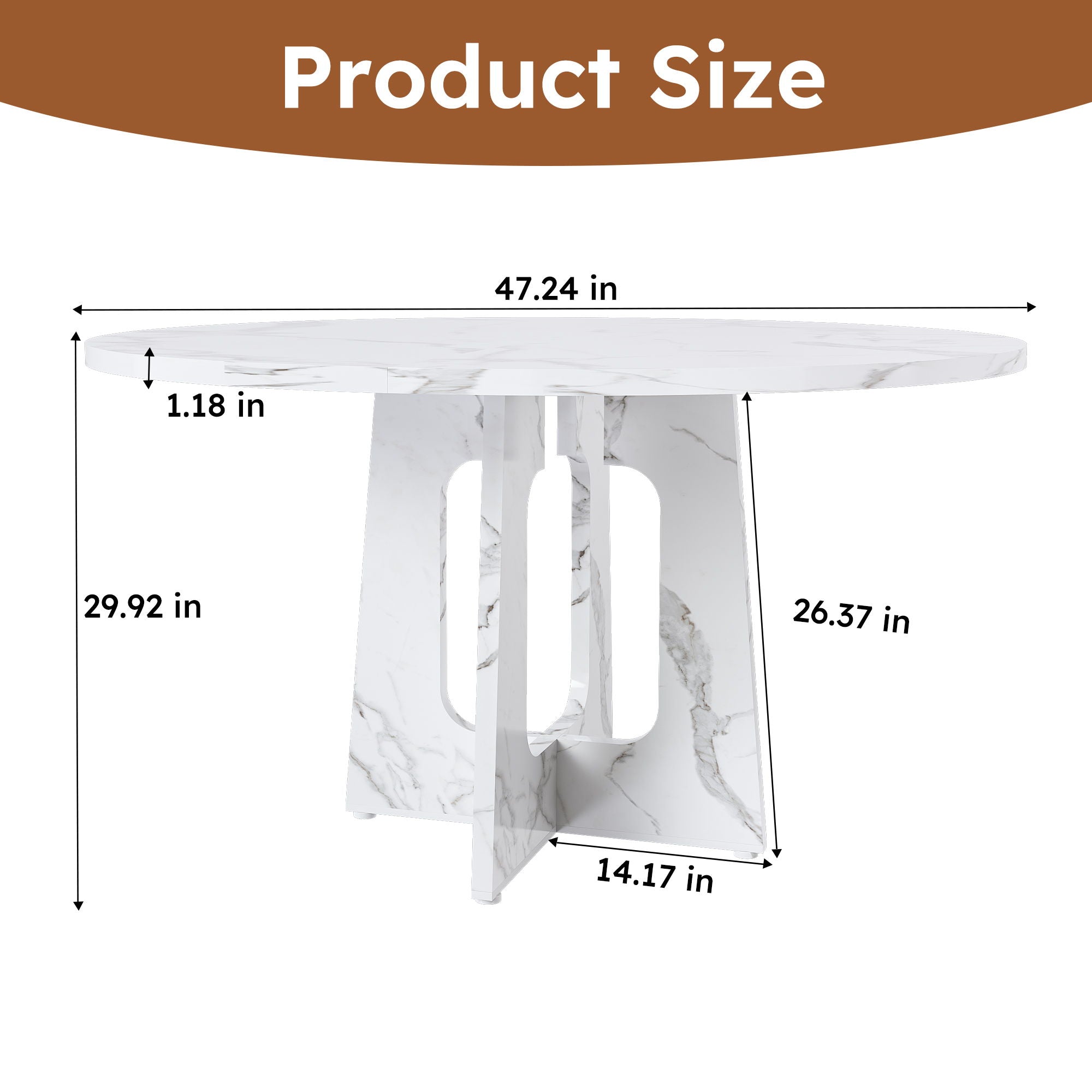 Round Dining Table For 4 - White