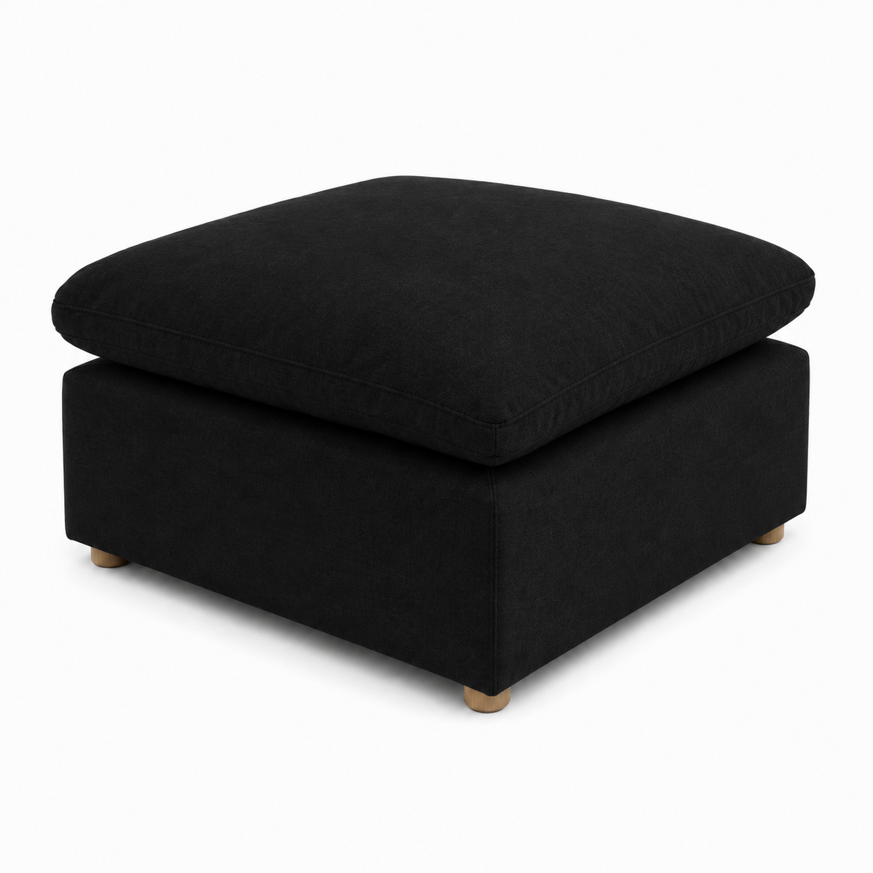 Walter Sectional Ottoman in Black Performance Fabric