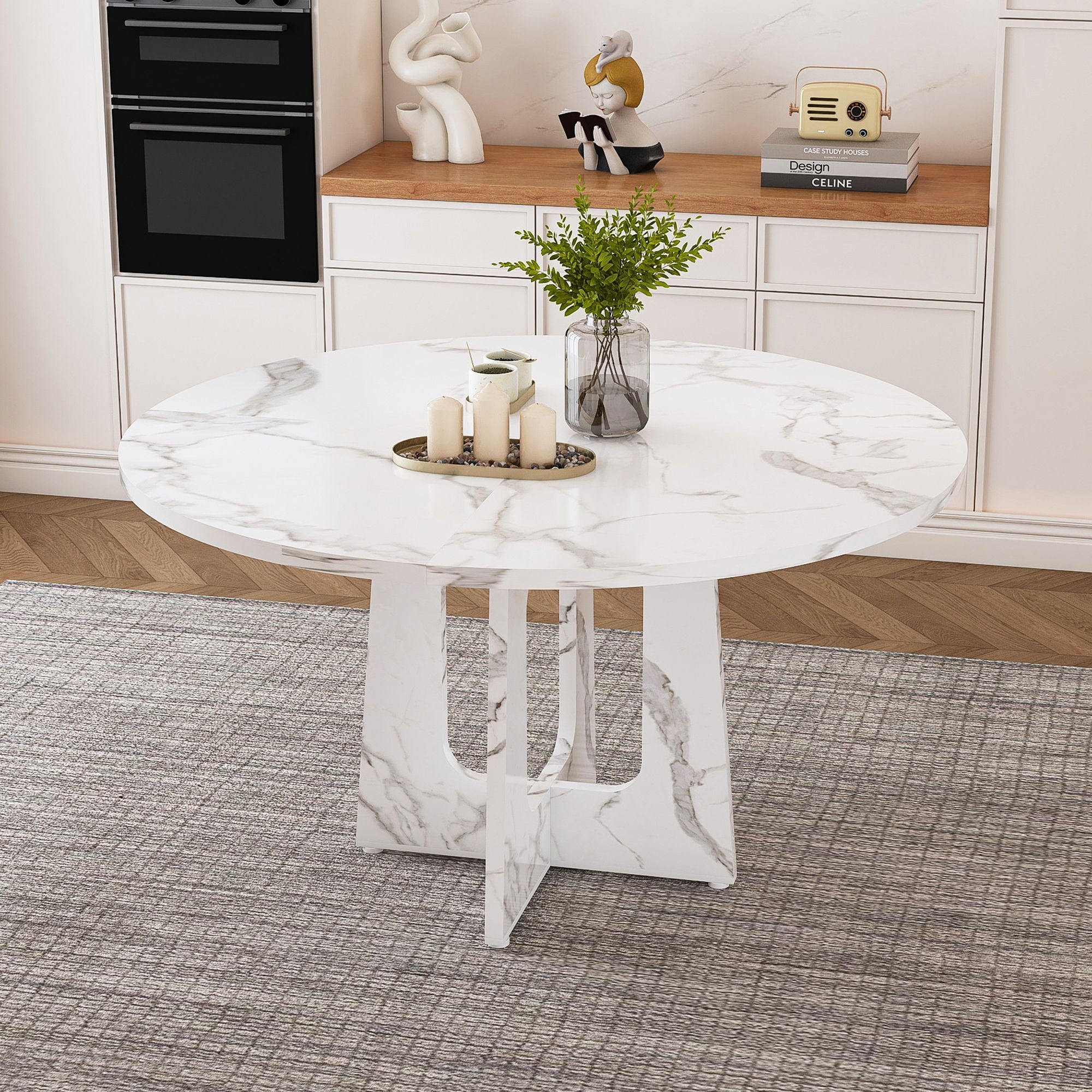 Round Dining Table For 4 - White