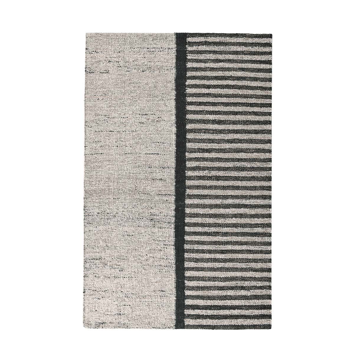 Kanso - 2.6' x 8' Kofu Stripe Rug - Natural/Black