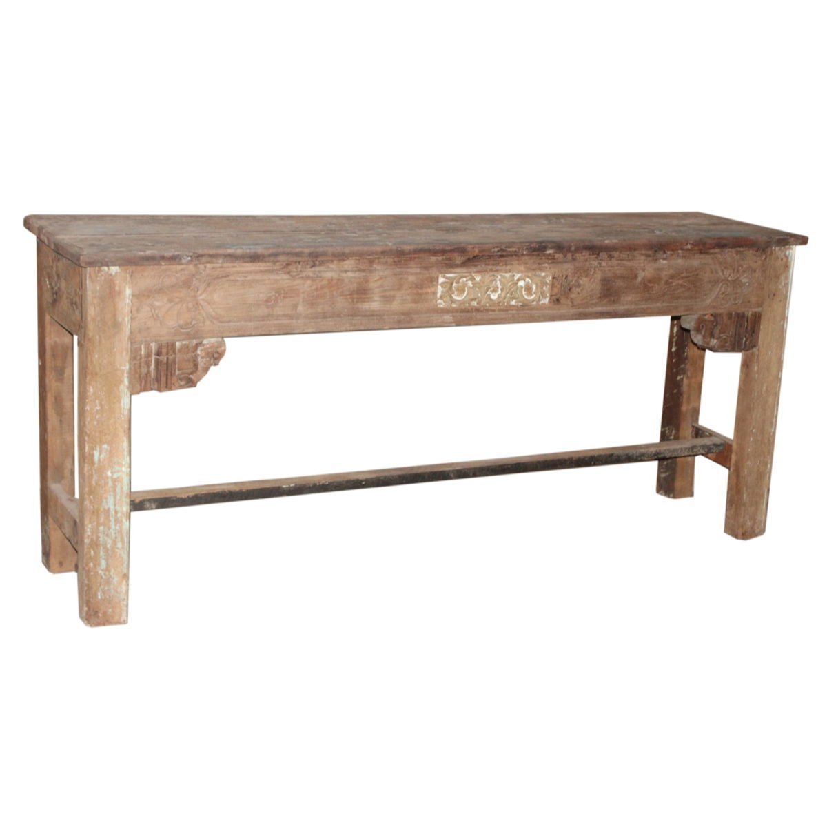 74" Reclaimed Wood Console Table - Light Brown - Select Living Furniture - Console Tables - Classic Home - 59011767 - 74" Reclaimed Wood Console Table - Light Brown -