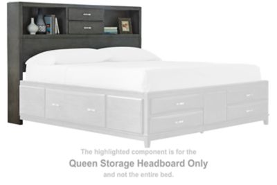 Caitbrook - Gray - Queen Storage Headboard