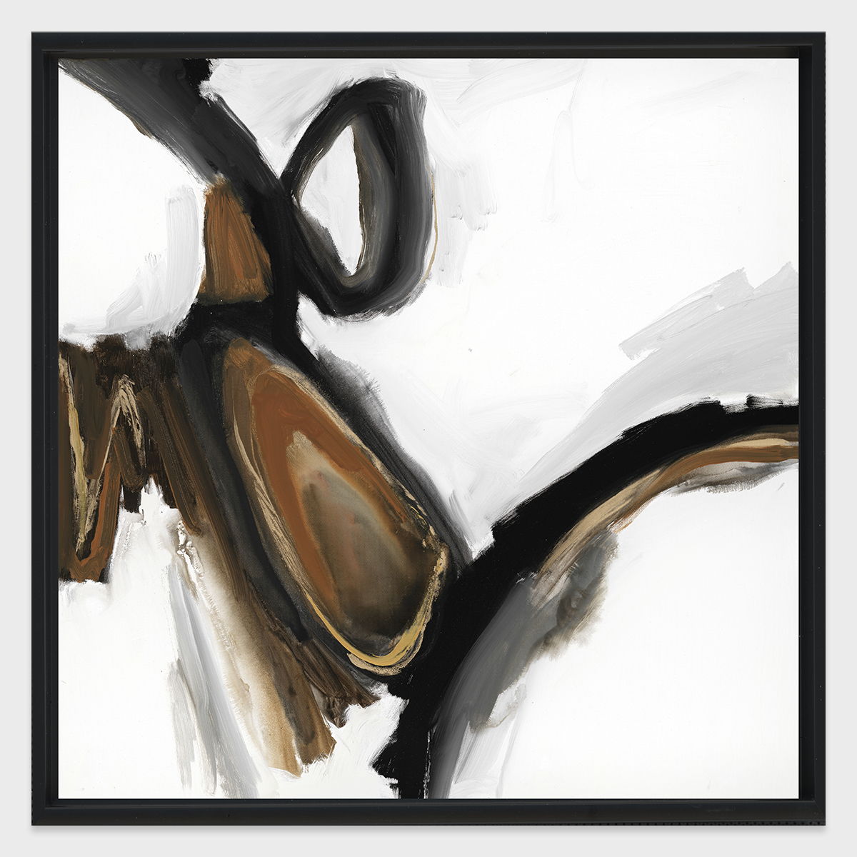 Black Smoke I - 48" x 48" Canvas Art - Black & White