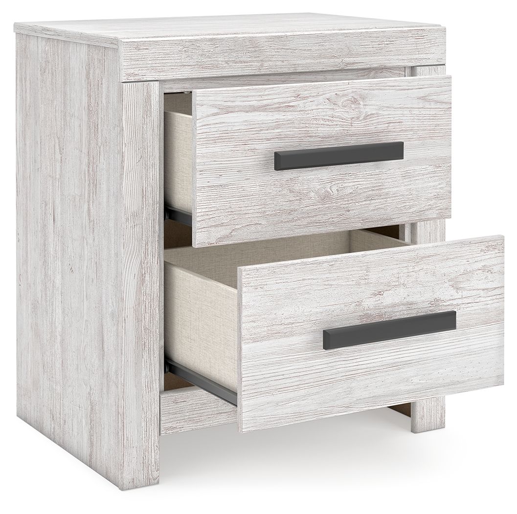 Cayboni - Whitewash - Two Drawer Night Stand