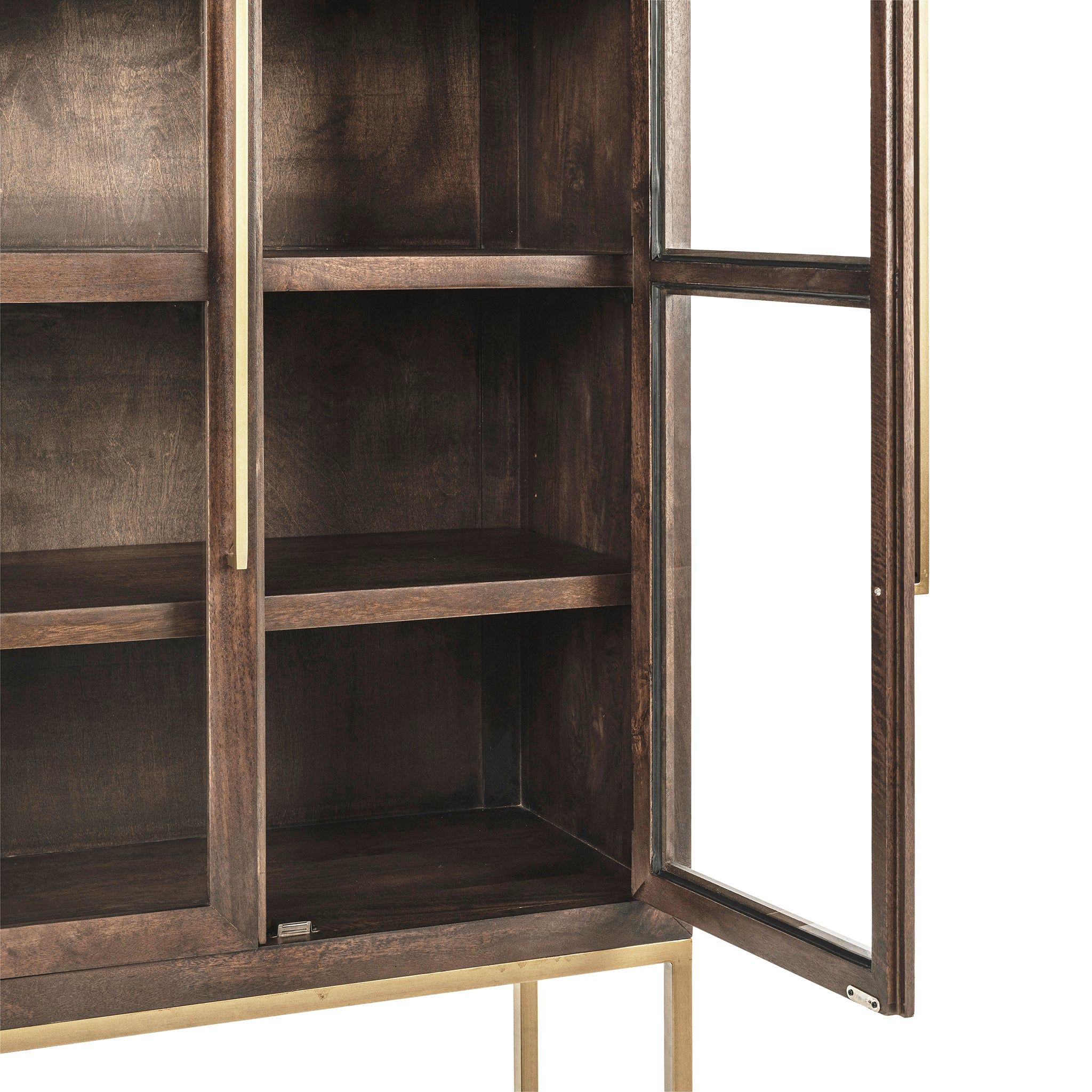 Freemont - Solid Wood Tall Cabinet - Kona Brown