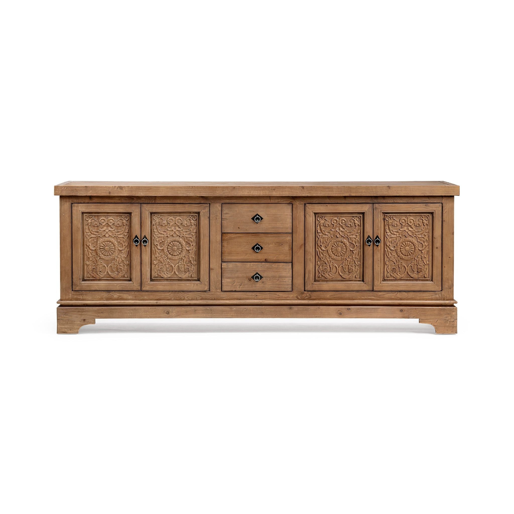 Amita - 3 Drawer 4 Door Cabinet - Brown