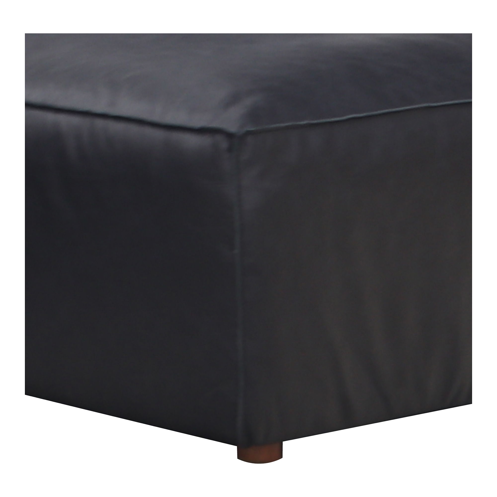 Form - Ottoman Vantage Black Leather - Black