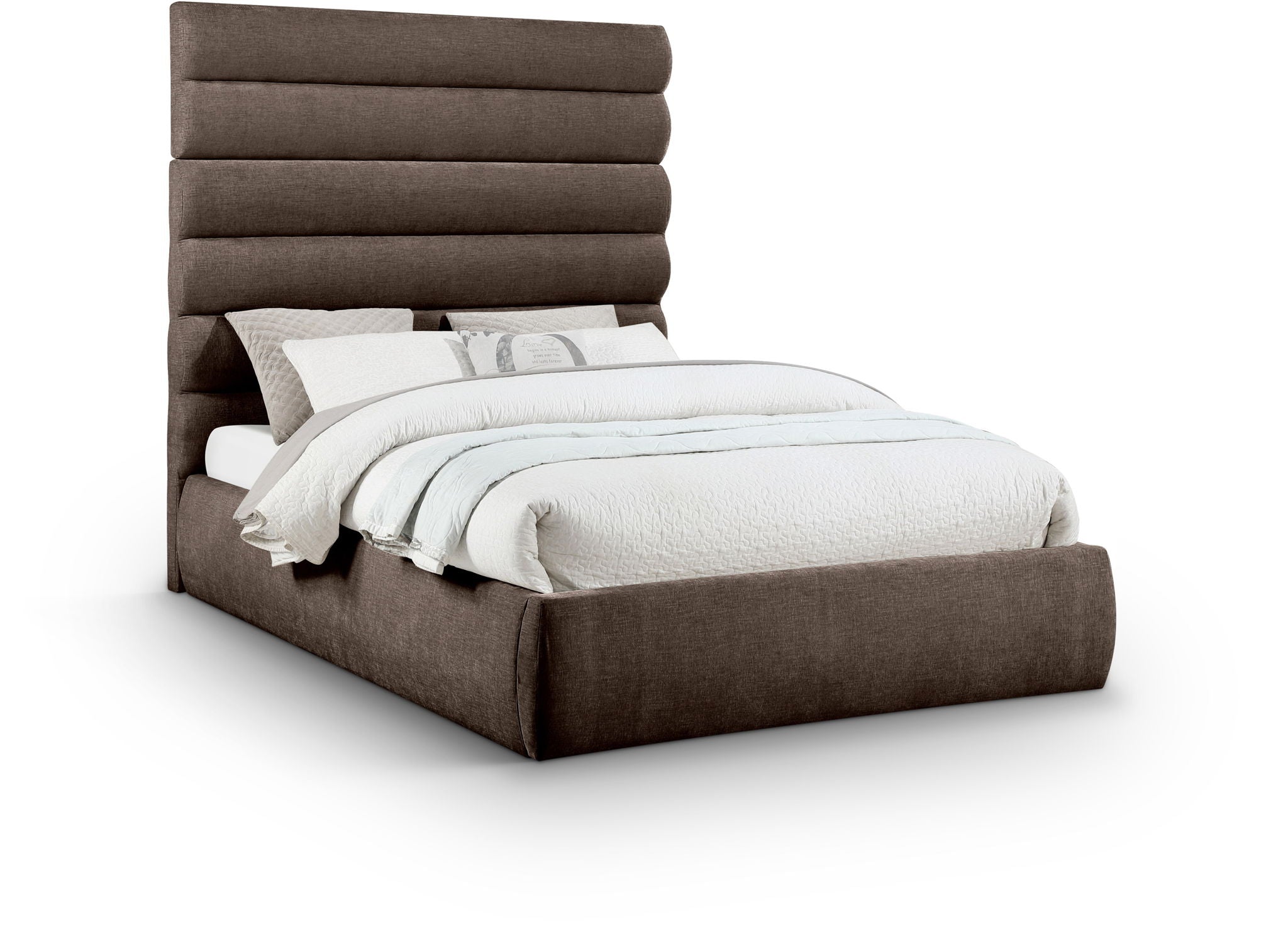 Adam - Chenille Fabric Bed With 70.5" Headboard