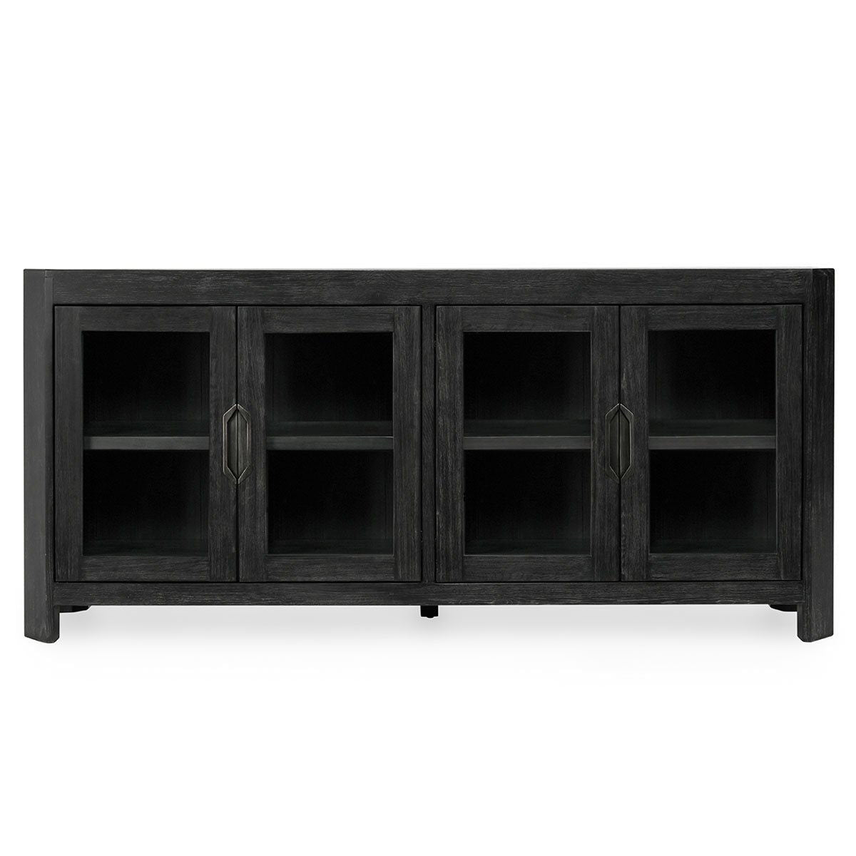 Macarthur - Reclaimed Oak 4 Door Cabinet - Aged Black