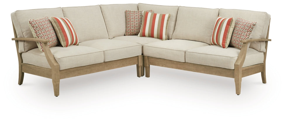Clare View Beige Performance Fabric Outdoor Modular Sectional