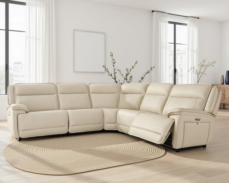 Double Deal Almond Modular Power Reclining Sectional