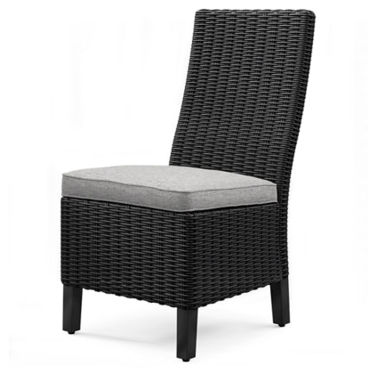 Beachcroft Black & Light Gray Outdoor Dining Chairs (Arm & Side) with Nuvella Performance Fabric