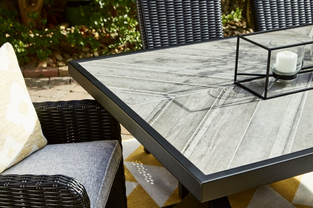 Beachcroft Outdoor Dining Table with Umbrella Option