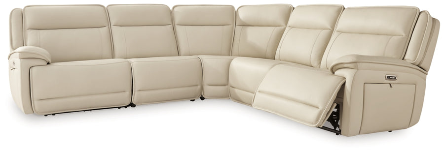 Double Deal Modular Power Reclining Sectional in almond