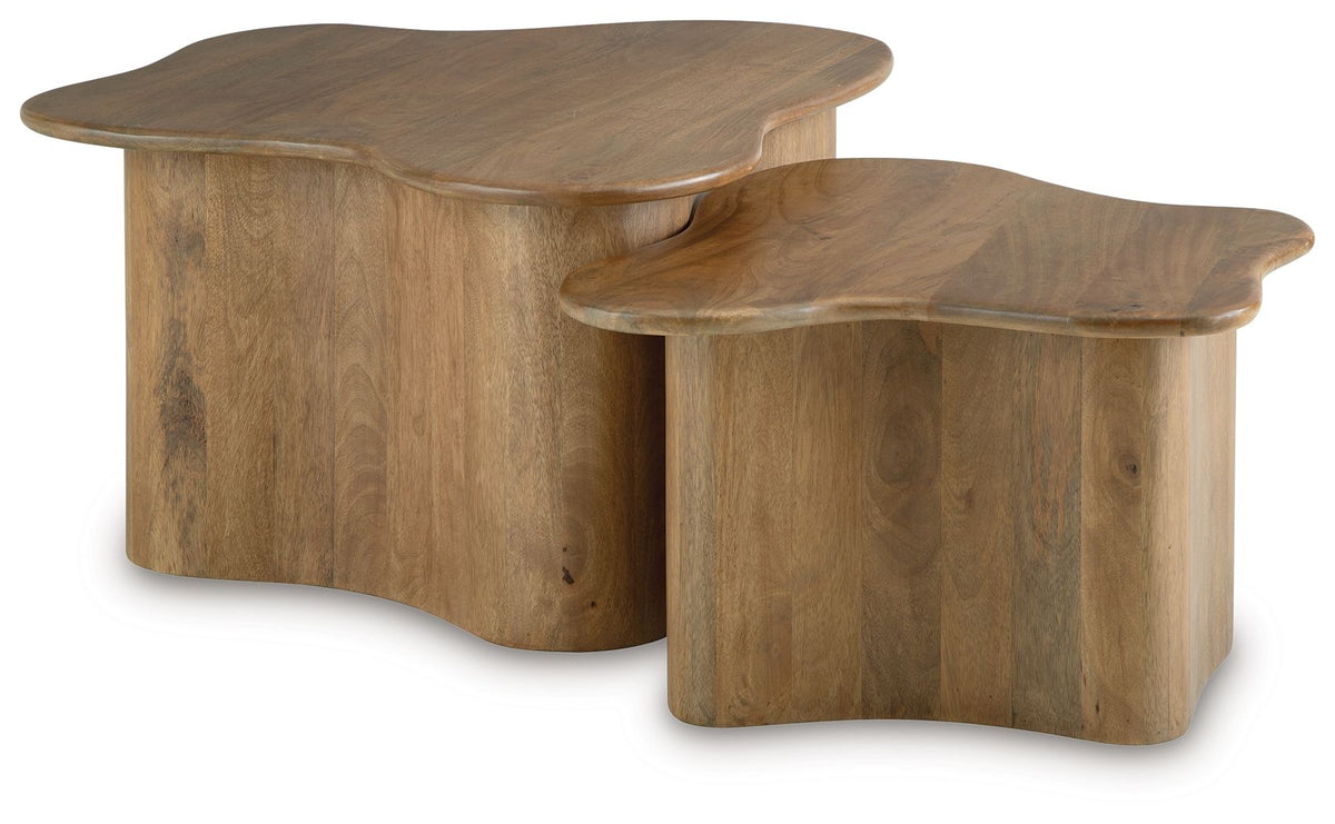 Abeford - Accent Cocktail Table (Set of 2) - Brown - Select Living Furniture - Table Sets - Signature Design by Ashley® - A4000711 - Abeford - Accent Cocktail Table (Set of 2) - Brown -