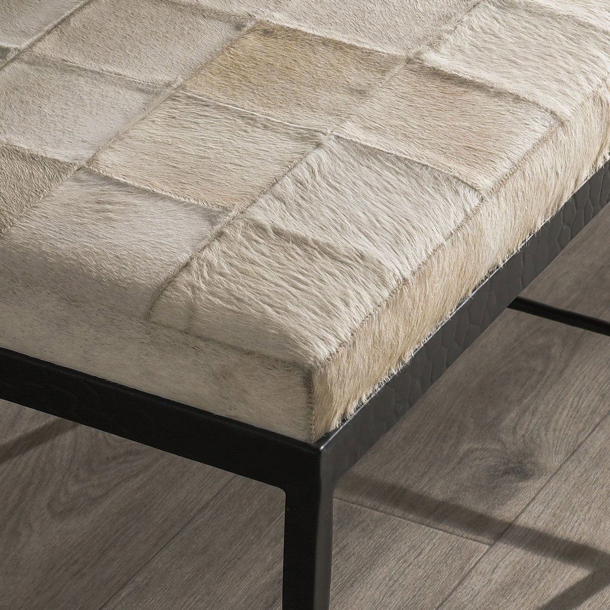 Achen - Hide Bench - Select Living Furniture - Upholstered Benches - Classic Home - 53002017 - Ivory - Achen - Hide Bench -